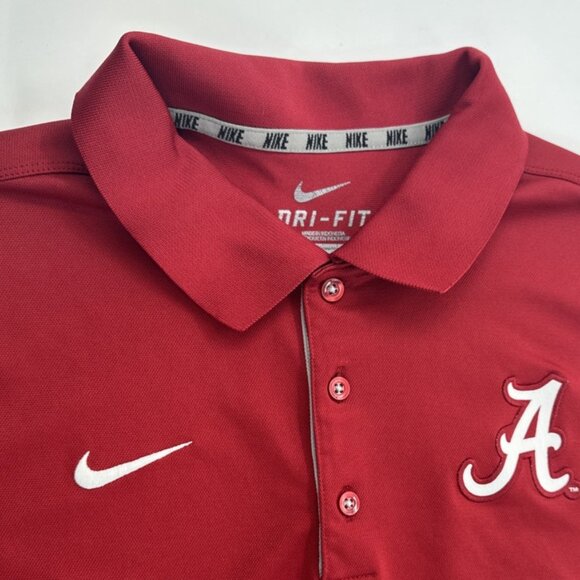 Nike Alabama Crimson Tide Polo Shirt Mens XL Dri Fit Performance Red Golf NCAA - Picture 3 of 10